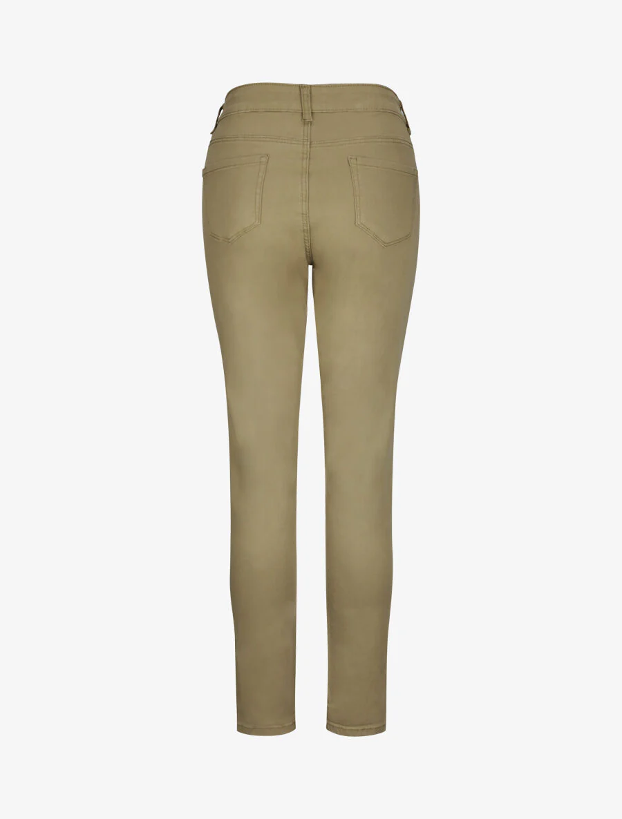 Jean hoge taille slank eenkleurig met hoge taille - Kakigroen - Image 2