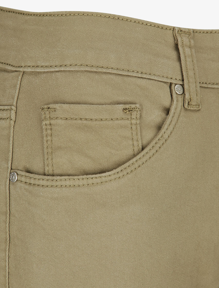 Jean hoge taille slank eenkleurig met hoge taille - Kakigroen - Image 3