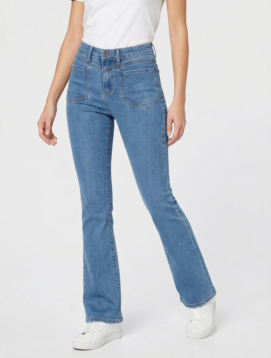 Jean met 4 zakken, flared fit - Blauw - Image 4