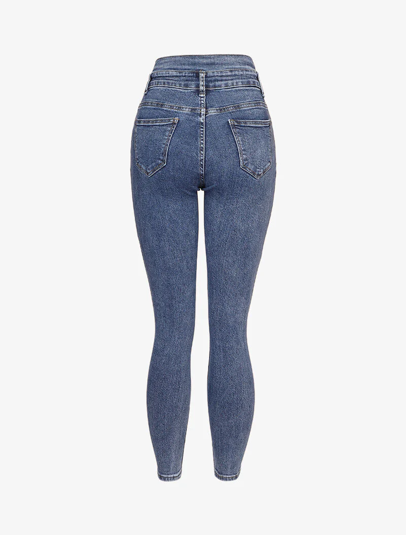 Jean met een empire taille en split - Blauw - Image 2
