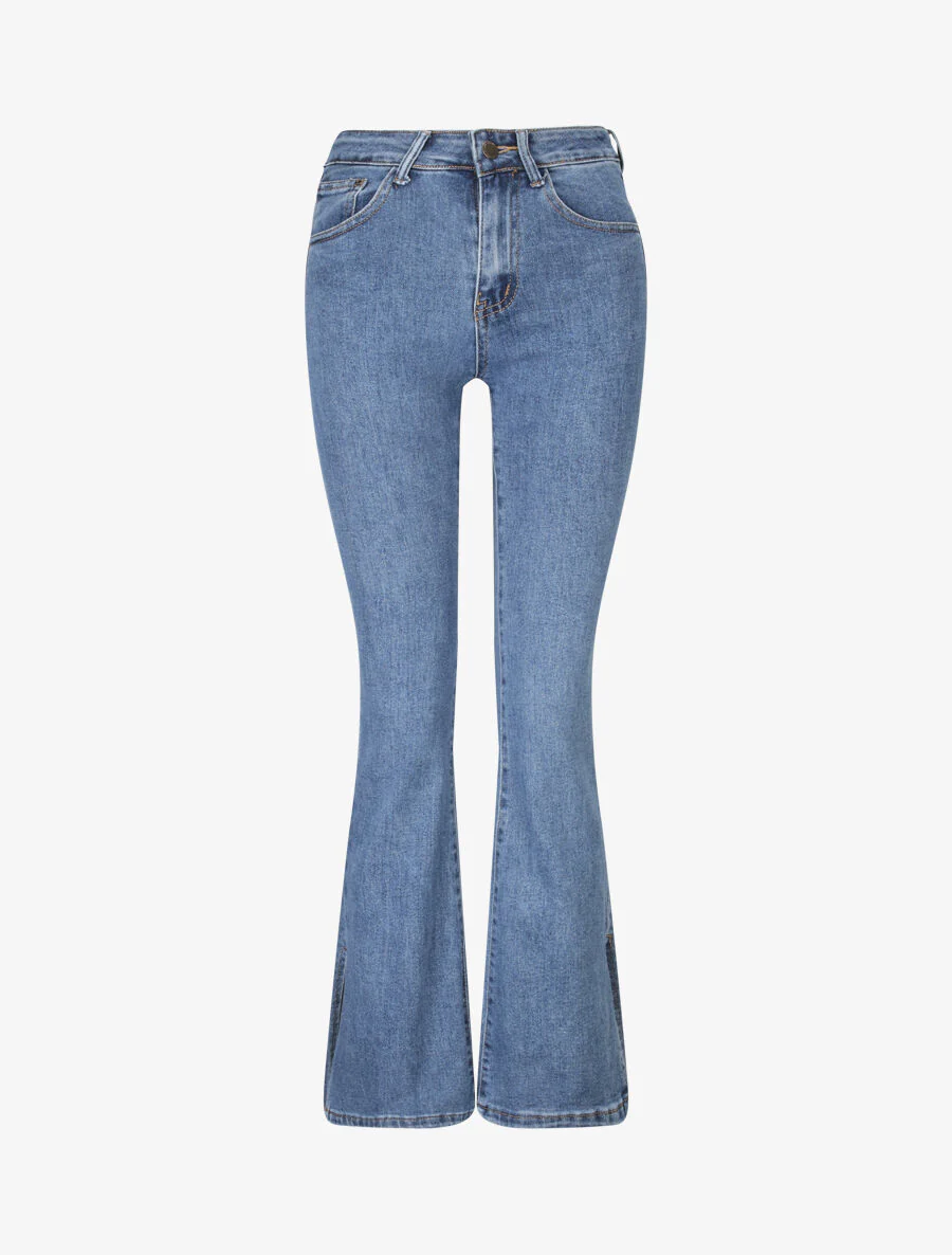 Jean met gespleten randen - Blauw