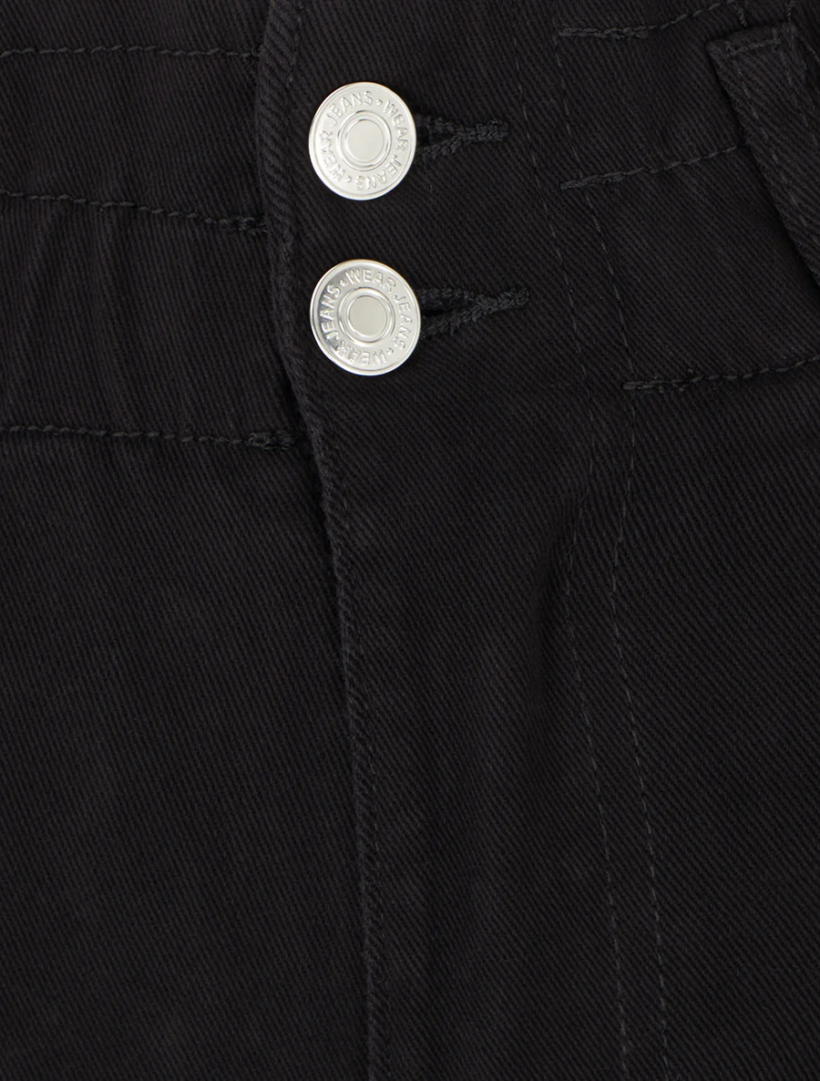 Jean met hoge elastische taille - Zwart - Image 3