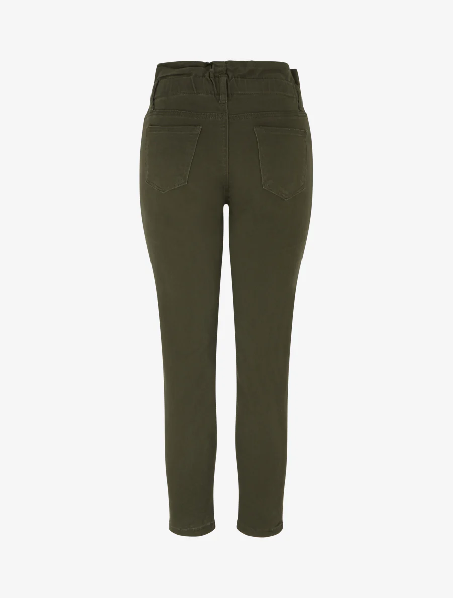 Jean met hoge elastische taille - Kaki - Image 2