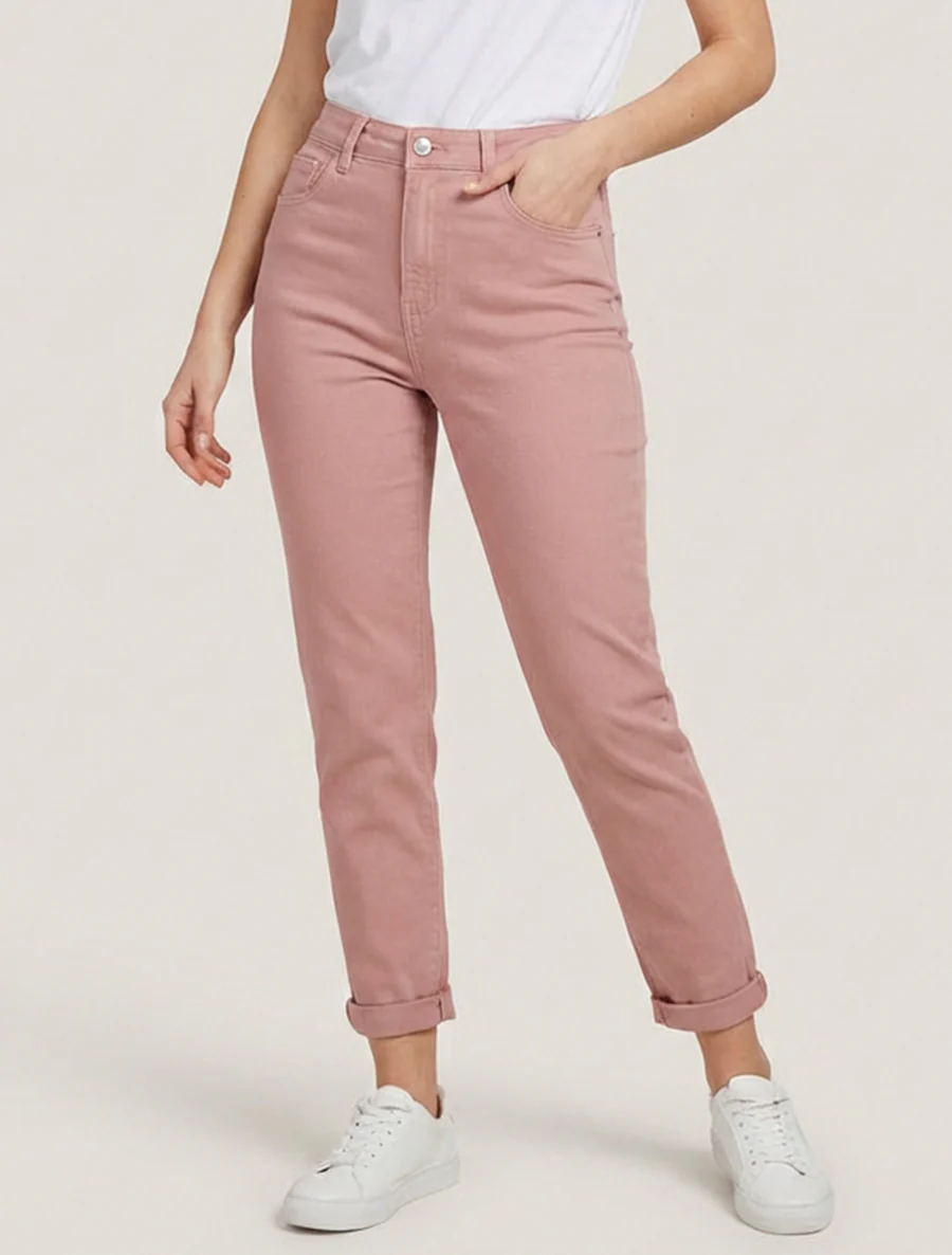 Jean met hoge taille - Oudroze - Image 4