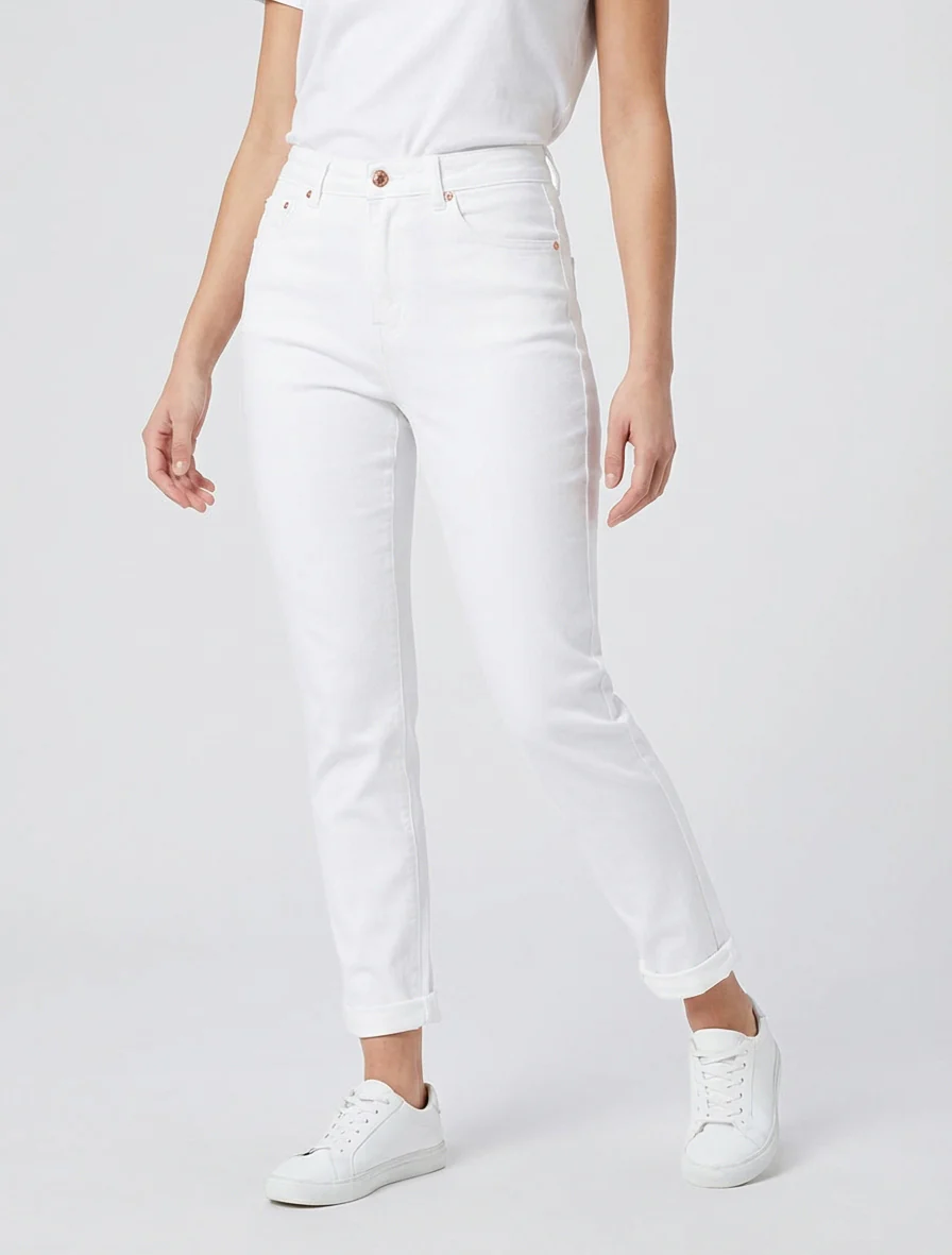 Jean met hoge taille - Wit - Image 4