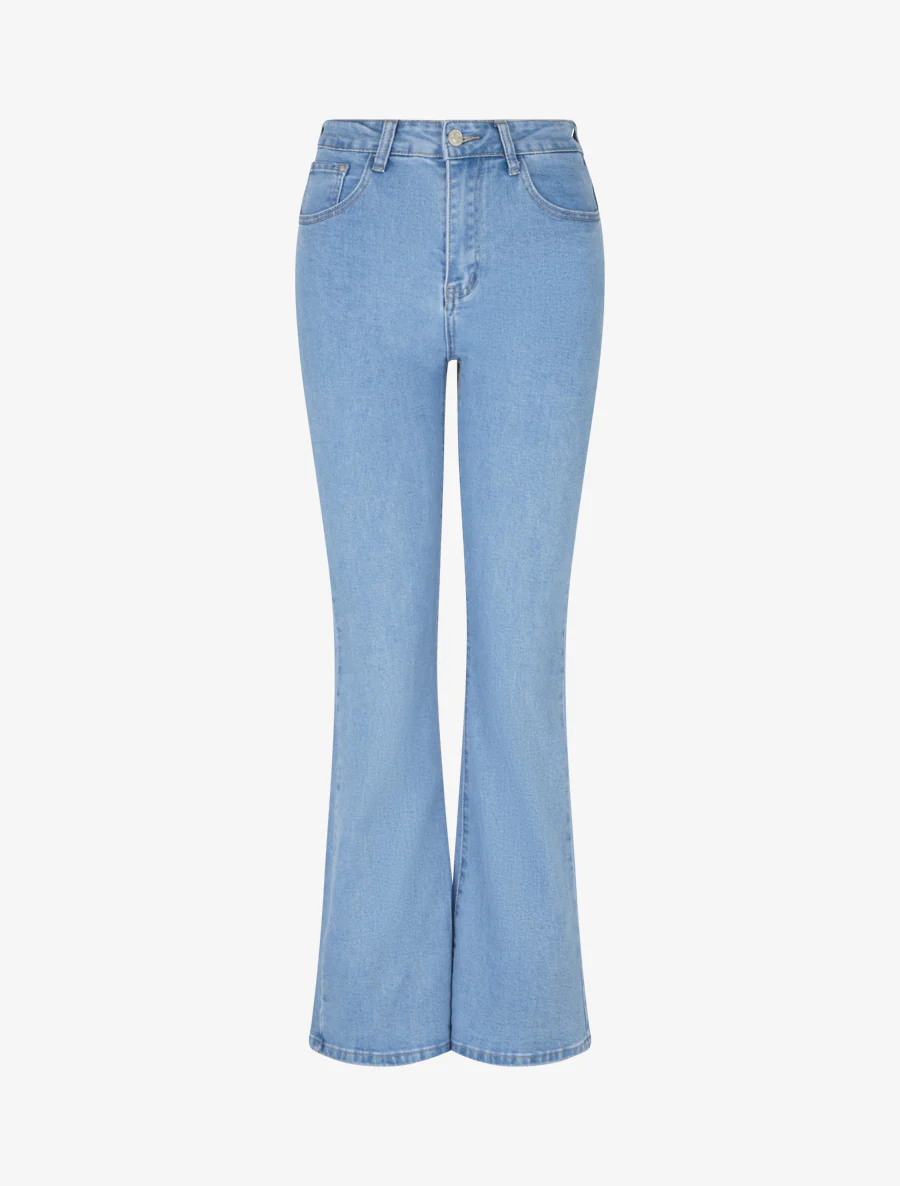 Jean met hoge taille en flared pijpen - Lichtblauw