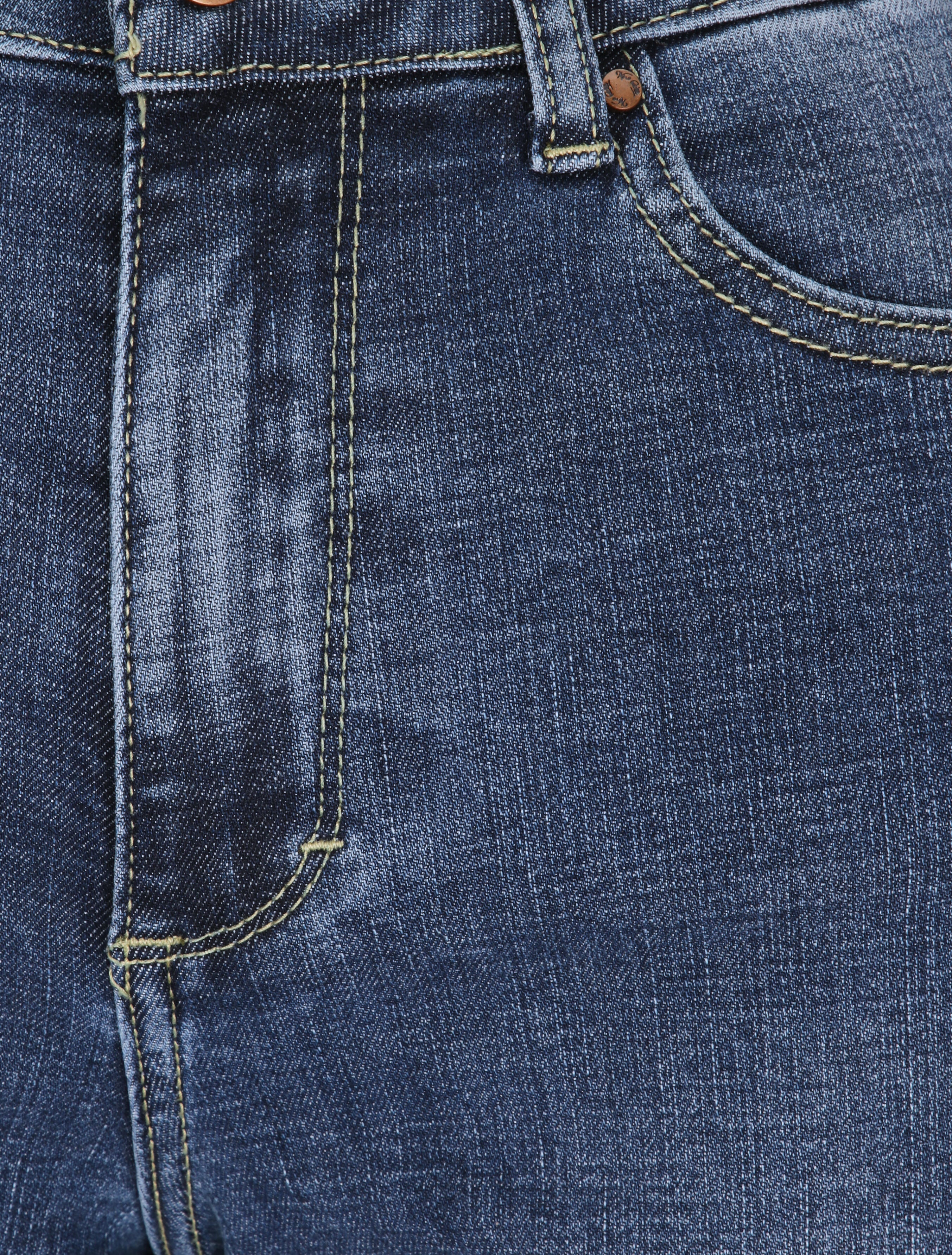 Jean met hoge taille en verbleekt - Blauw denim - Image 3