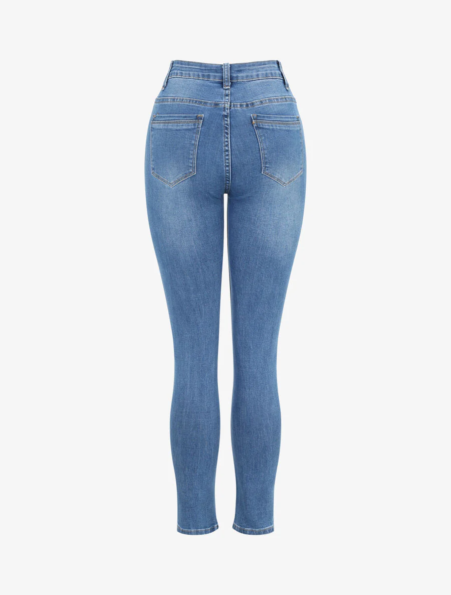 Jean met hoge taille vervaagd - Lichtblauw - Image 2