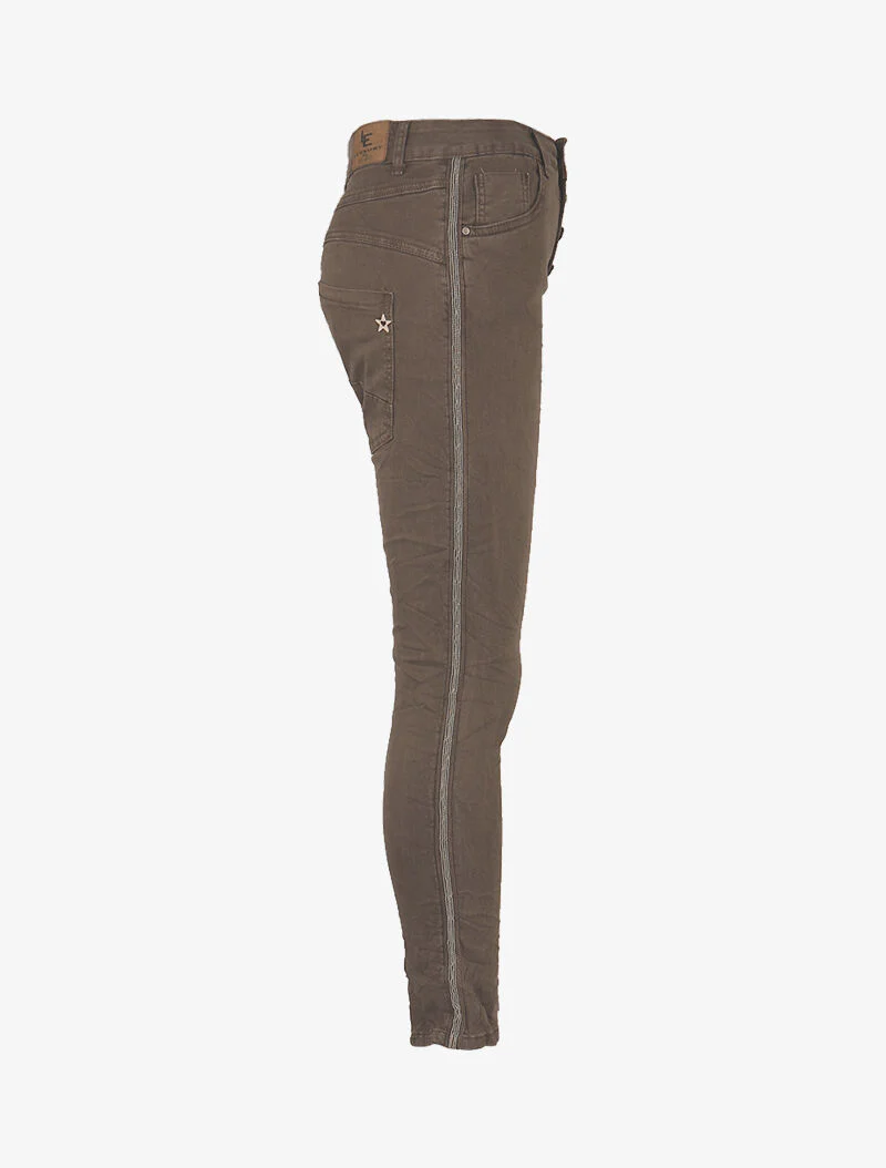 Jean met parelrand - bruin - Image 5