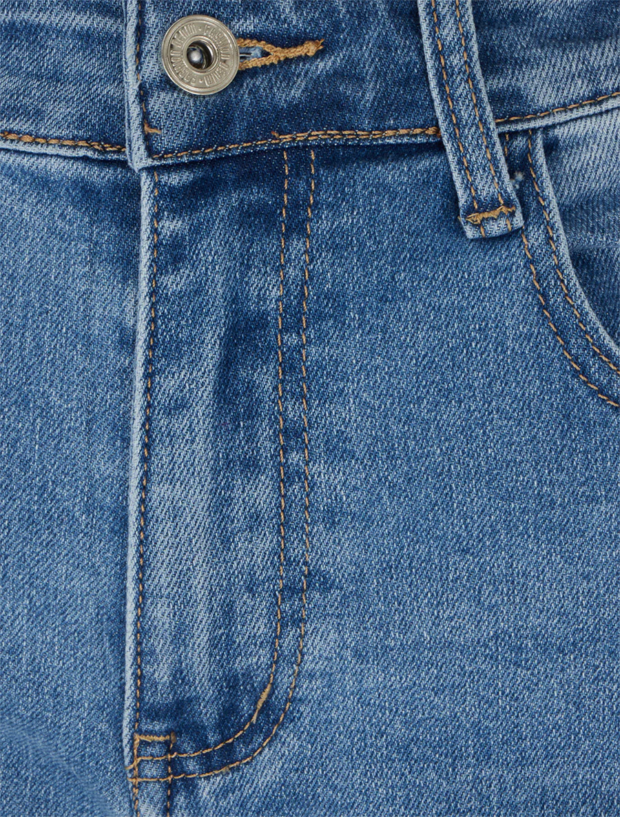 Jean met omgeslagen zoom, mom fit - Blauw - Image 3