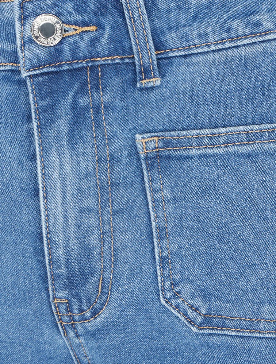 Jean met rechte pijpen en wijde pasvorm. - Blauw - Image 3