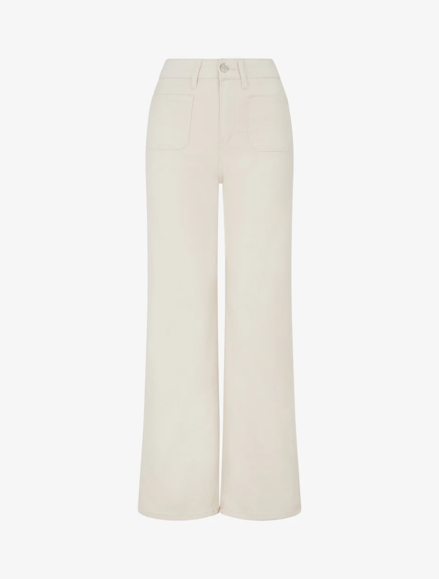 Jean met rechte snit en 4 zakken. - Beige