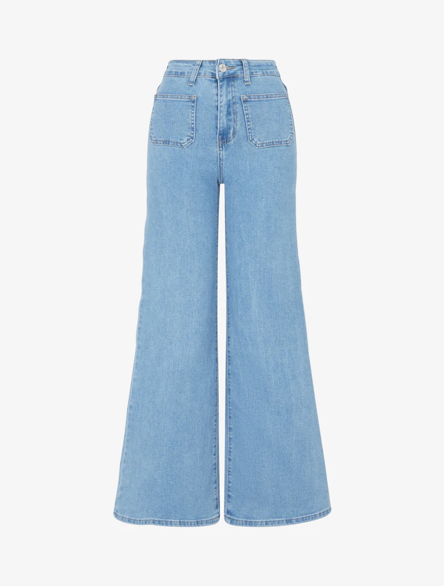 Jean met rechte snit en 4 zakken - Blauw
