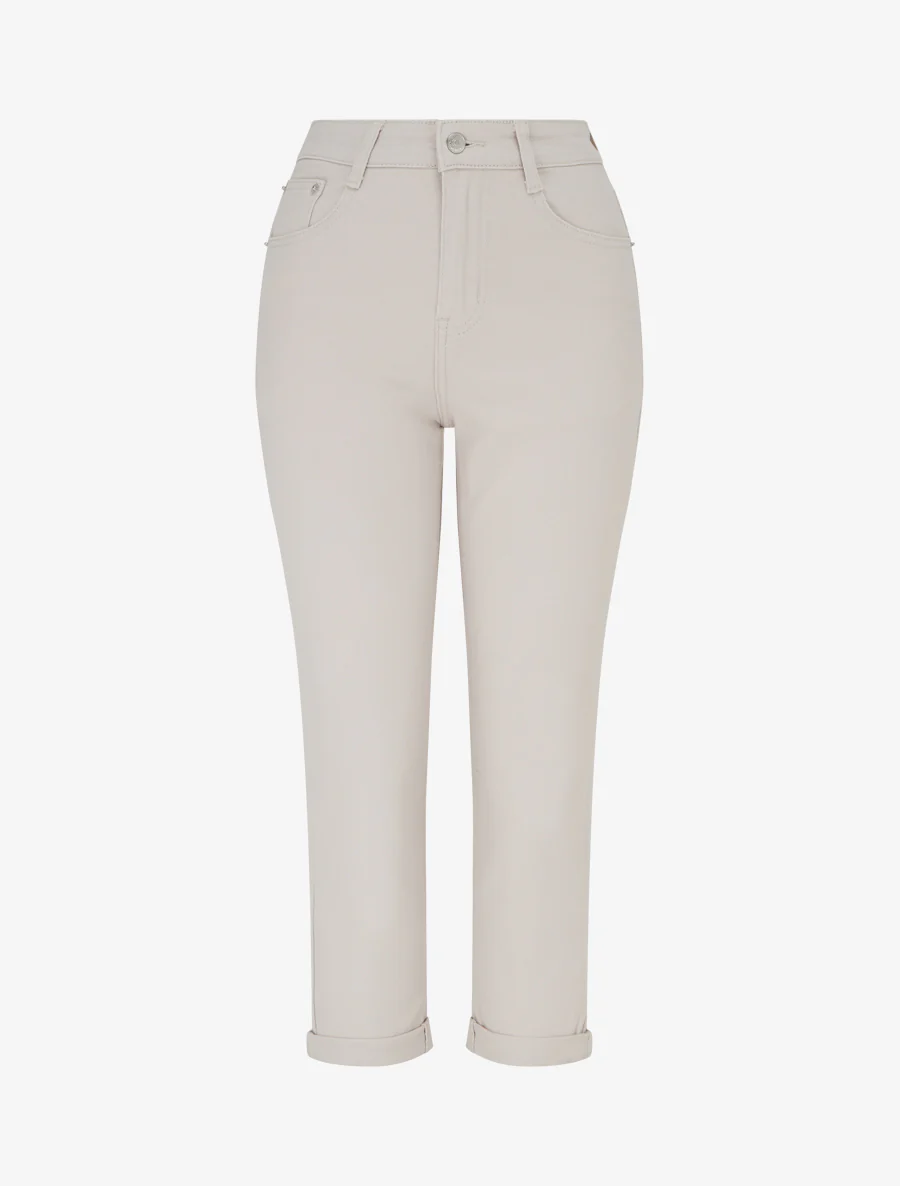 Jean met rechte zoom - Beige