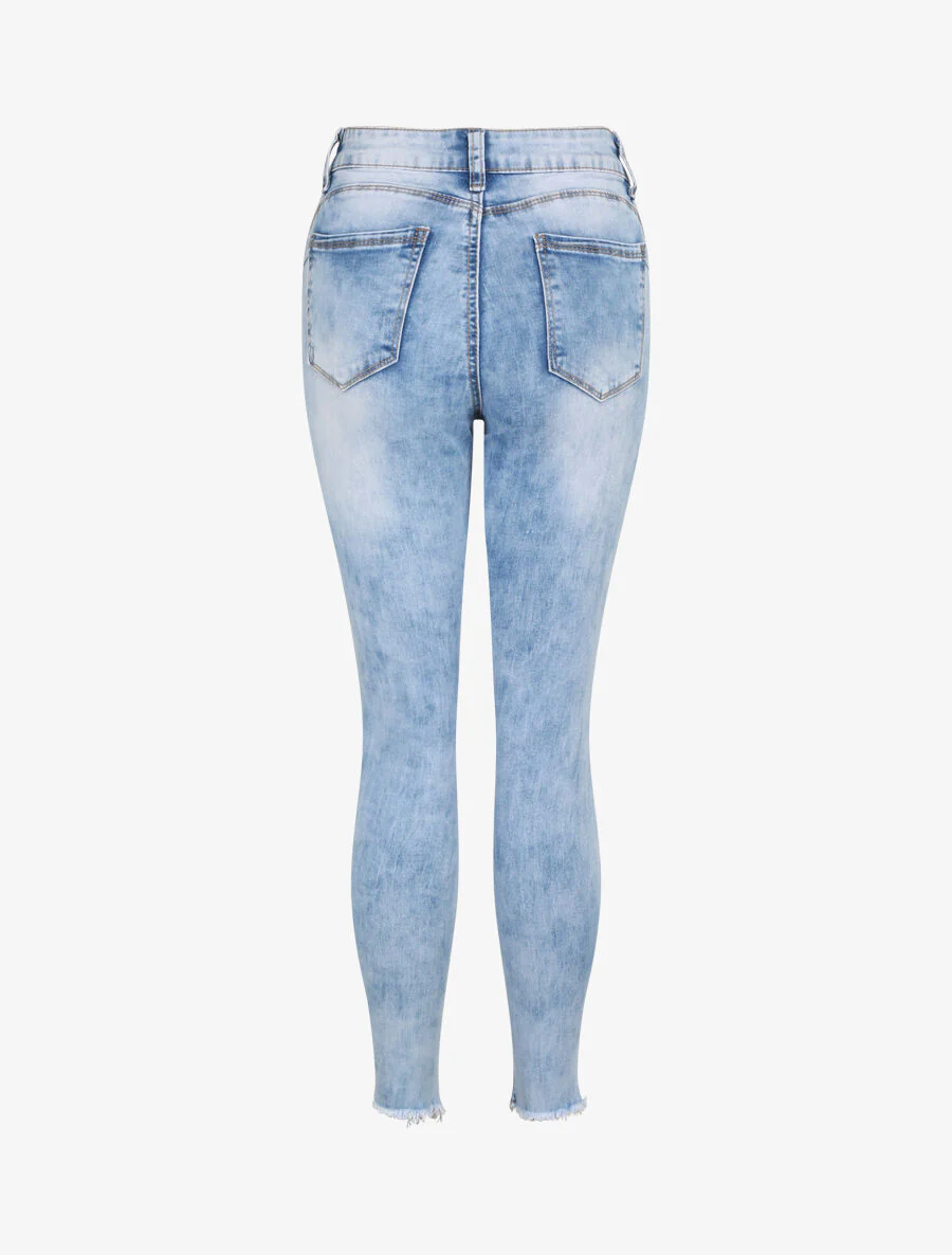 Jean met rits aan de zijkanten - Blauw - Image 2