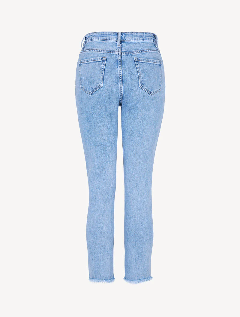 Jean met scheuren in de boyfriend-stijl - lichtblauw - Image 4