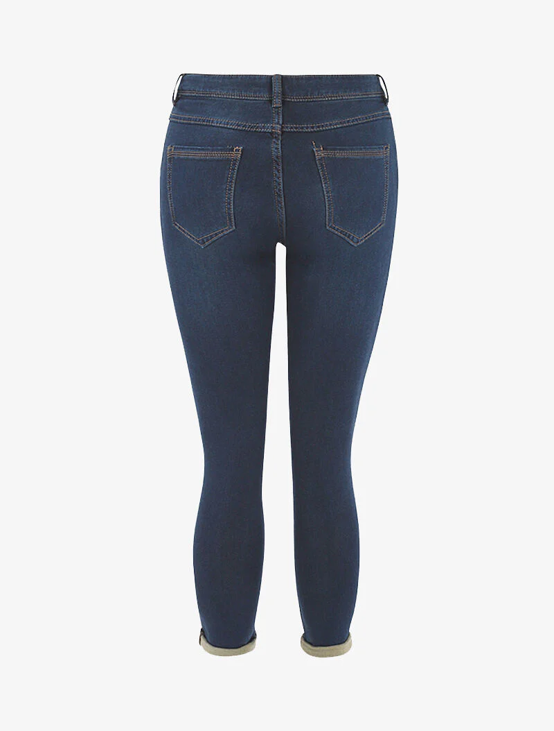Jean met standaard maat en aantrekkoord - Blauw denim - Image 2