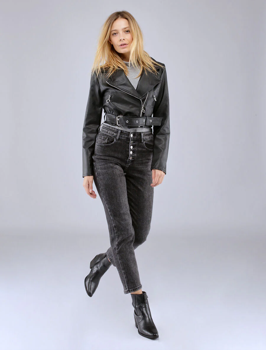 Jean met standaard taille knoopsluiting - Donkergrijs - Image 3
