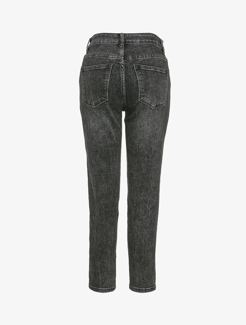 Jean met standaard taille knoopsluiting - Donkergrijs - Image 5