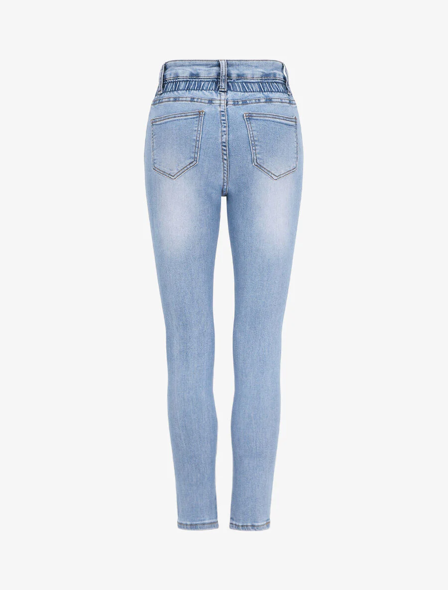 Jean met taille-empire en elastiek - Blauw - Image 2