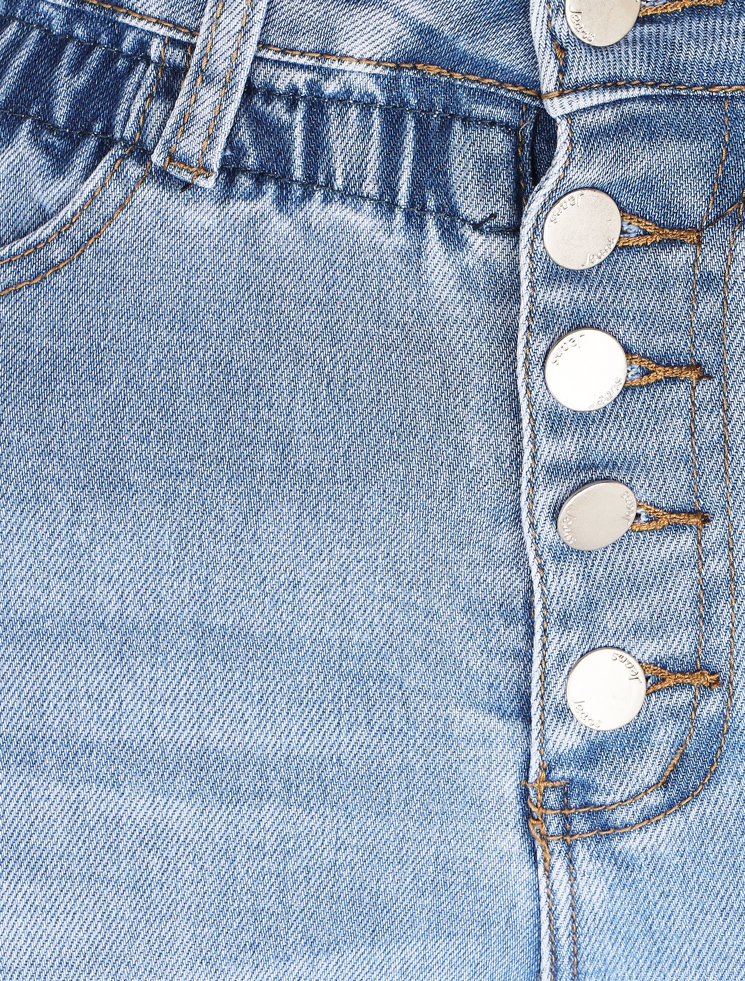 Jean met taille-empire en elastiek - Blauw - Image 3