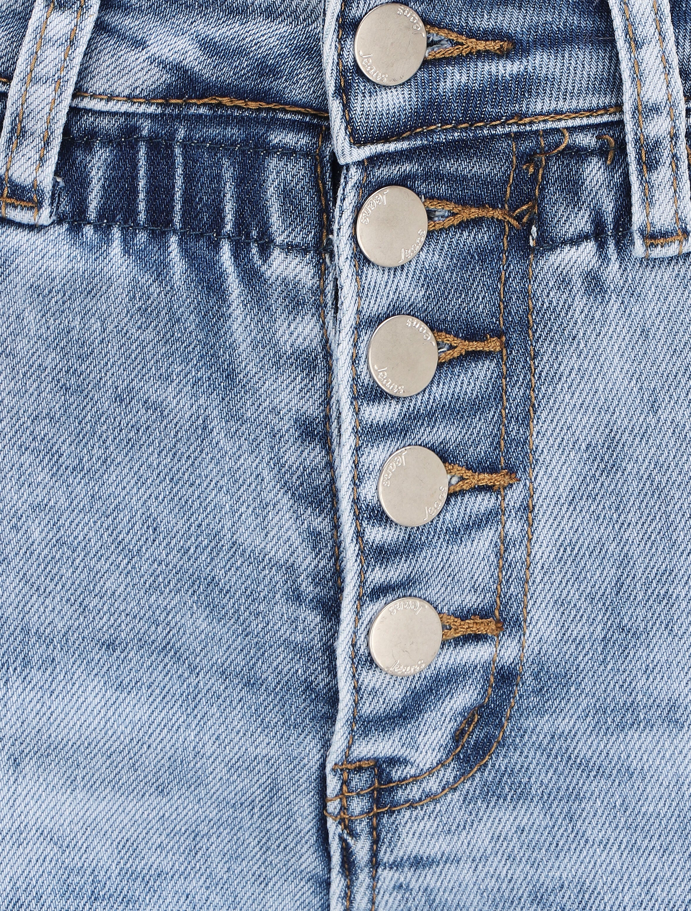 Jean met taille-empire en elastiek - Blauw denim - Image 3