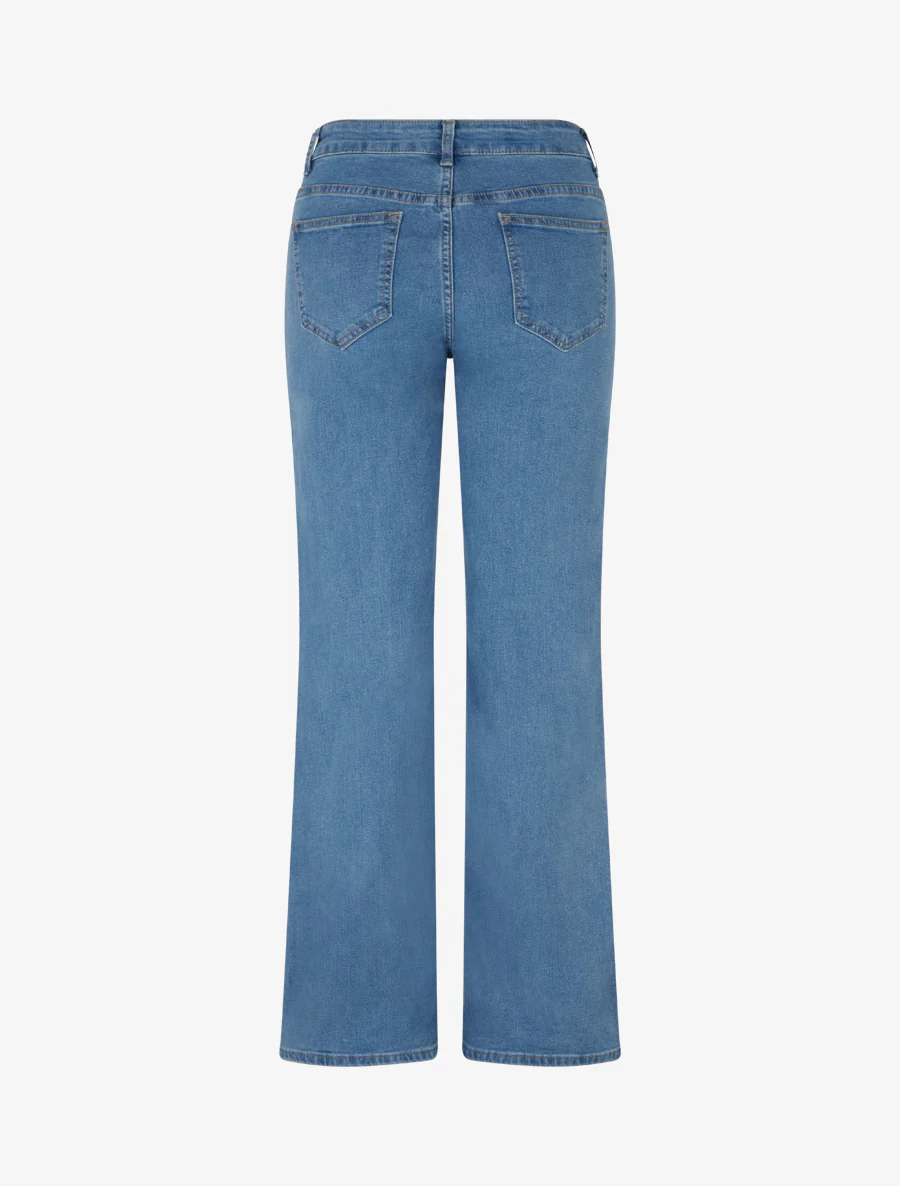 Jean met wijde pijpen en decoratieve zakken, rechte snit. - Blauw - Image 2