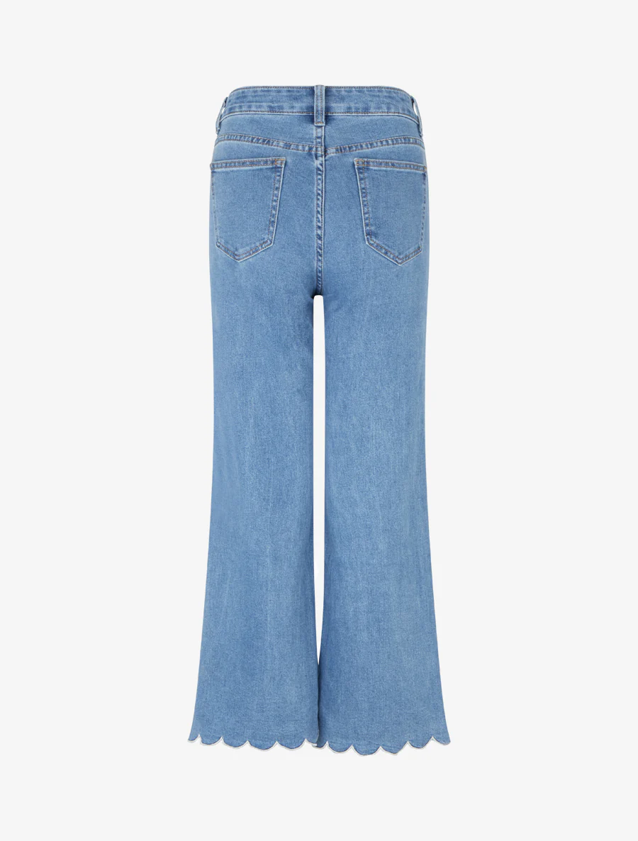 Jean met wijde pijpen en golvende zomen - Blauw - Image 2