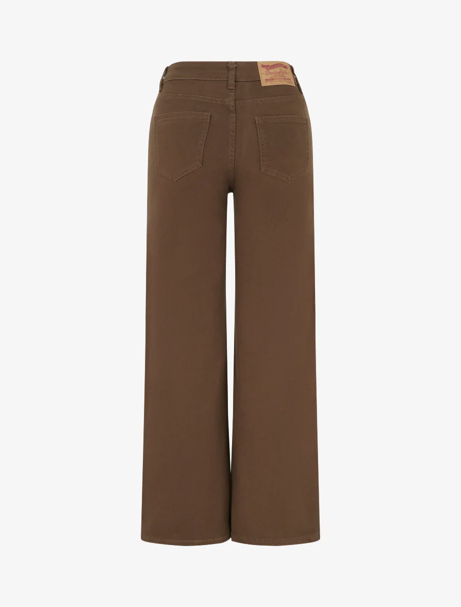 Jean met wijde pijpen en hoge taille - Bruin - Image 2