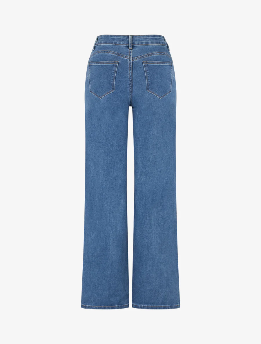 Jean met wijde pijpen en push-up. - Blauw - Image 2