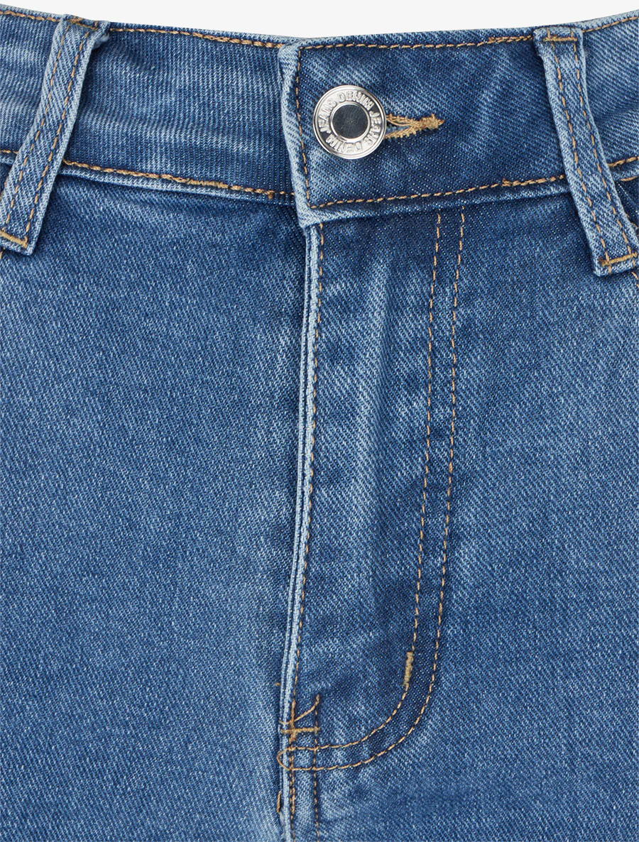 Jean met wijde pijpen en push-up. - Blauw - Image 3