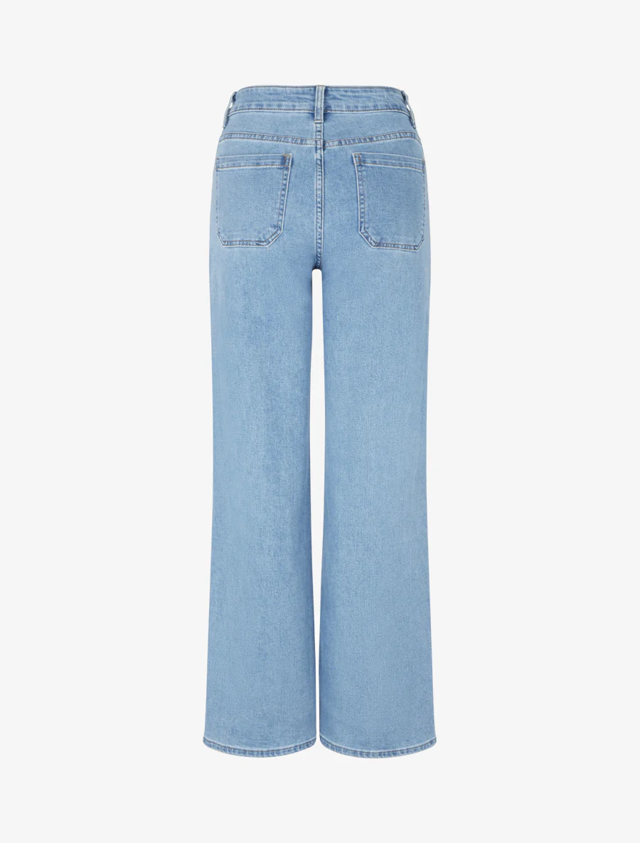 Jean met wijde pijpen en rechte snit met 4 zakken - Blauw - Image 2