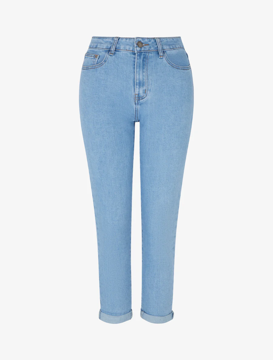 Jean mom met zoom - Blauw