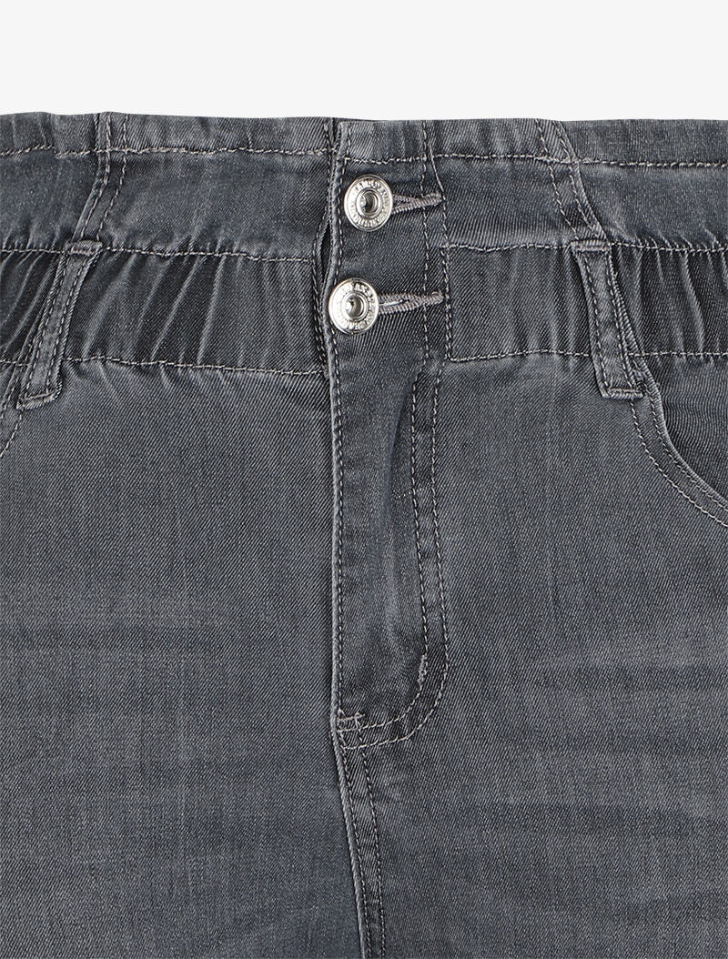 Jean paperbag skinny fit - Antraciet - Image 3