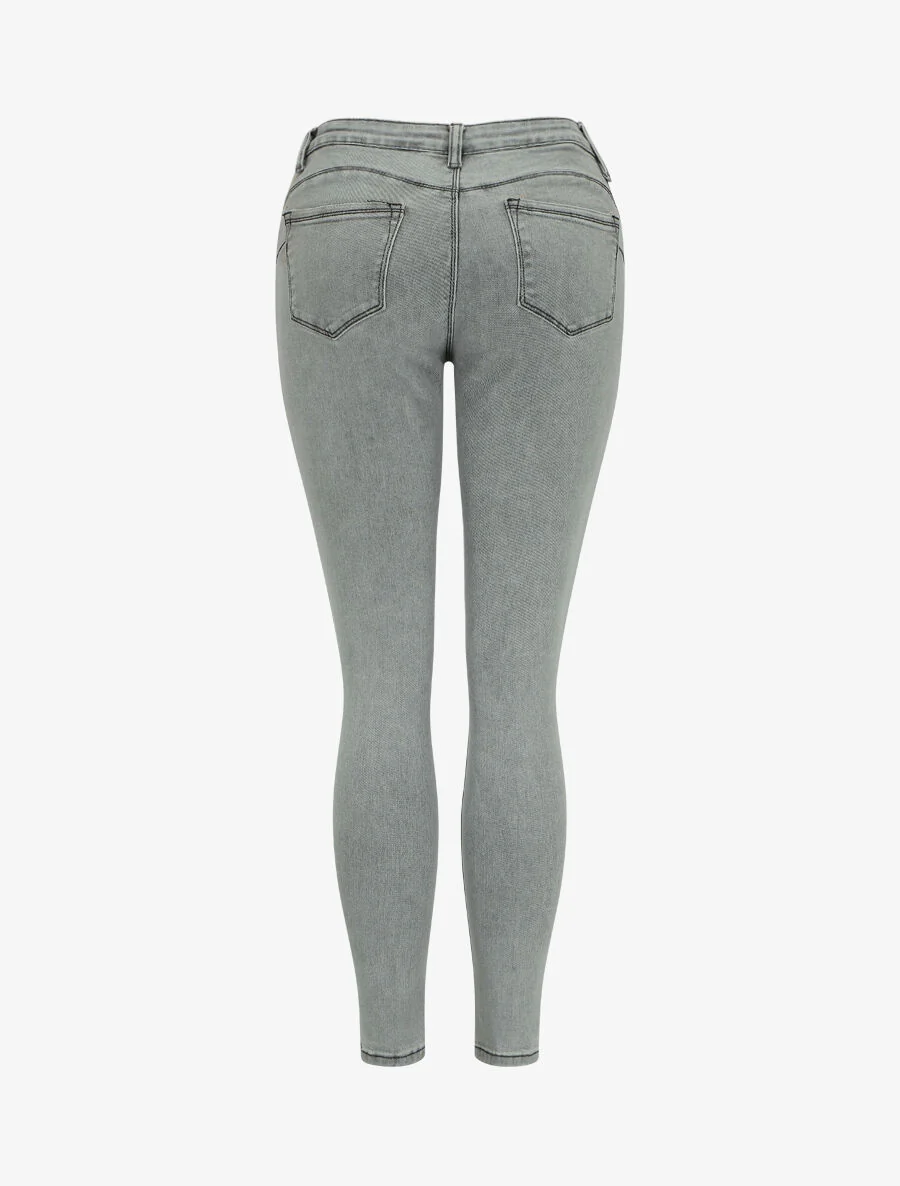 Jean push-up gescheurd - Grijs - Image 2