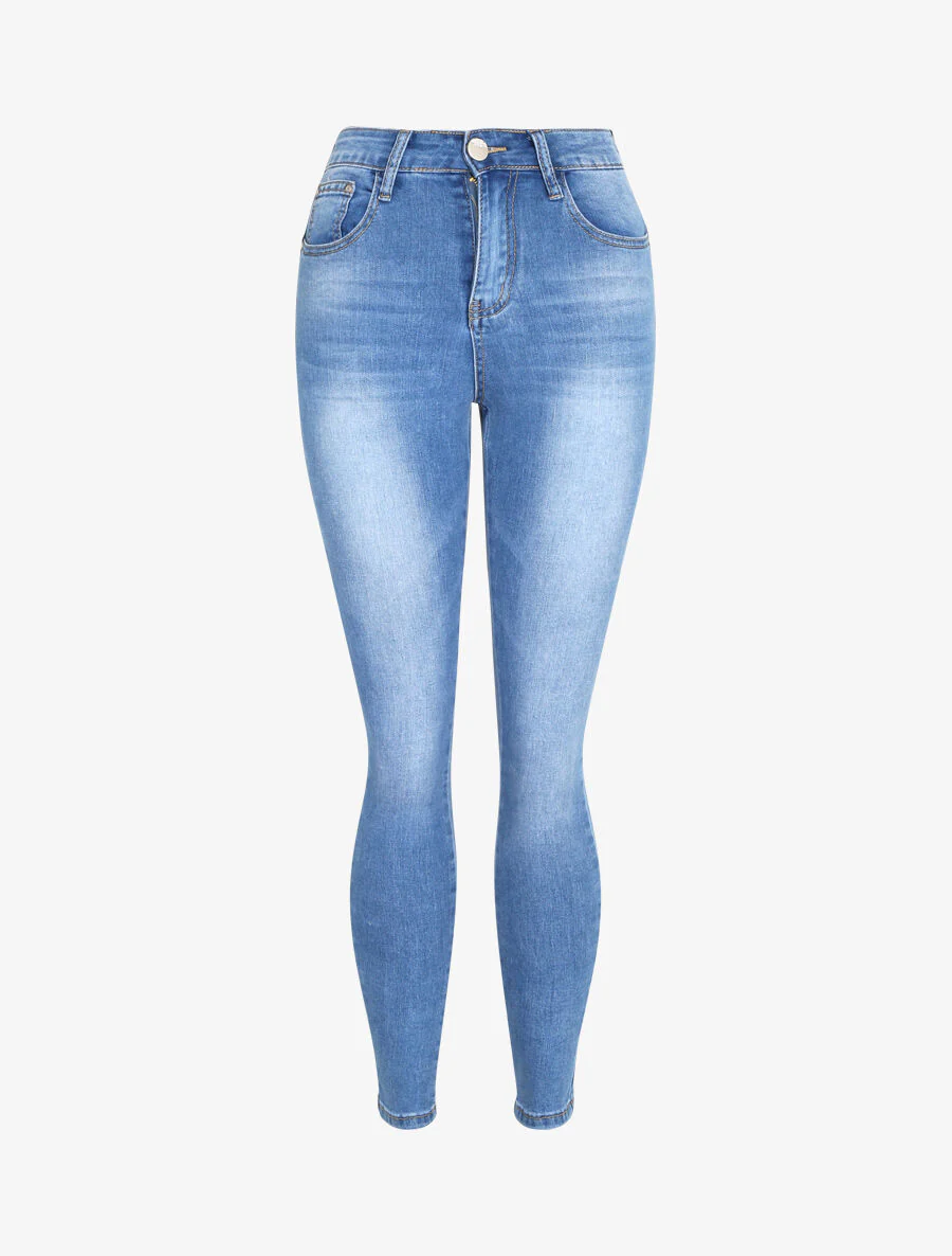 Jean push up vervaagd - Blauw