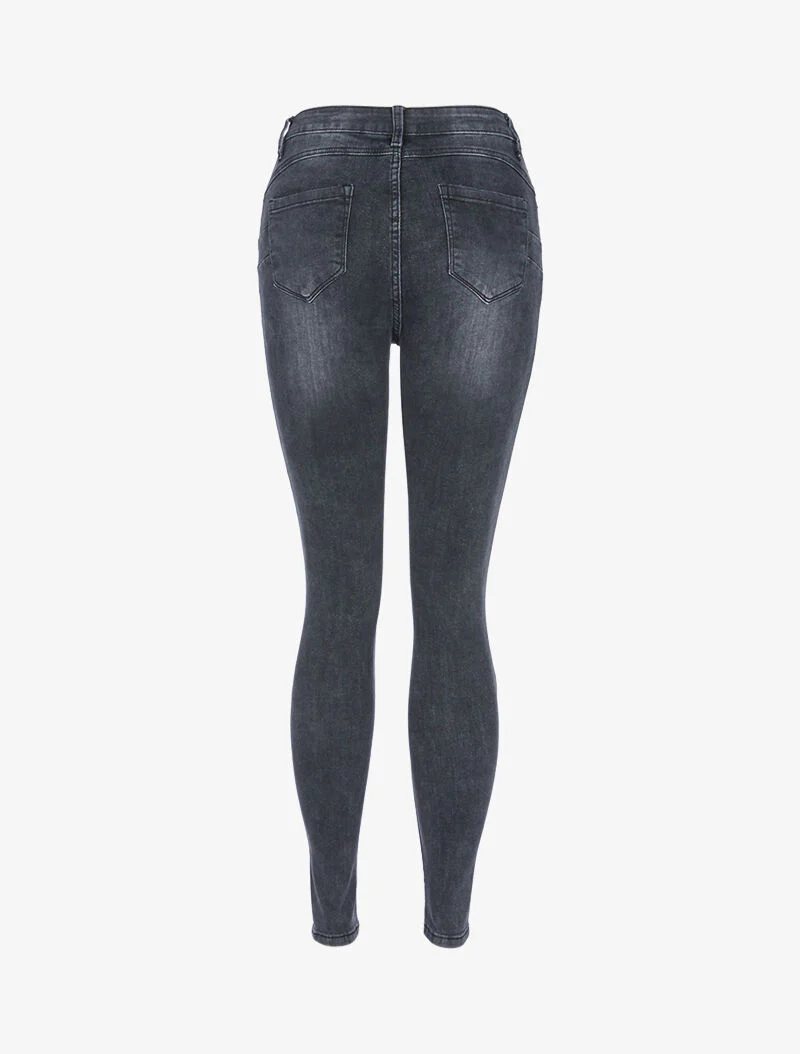 Jean push up gebleekt - donkergrijs - Image 4