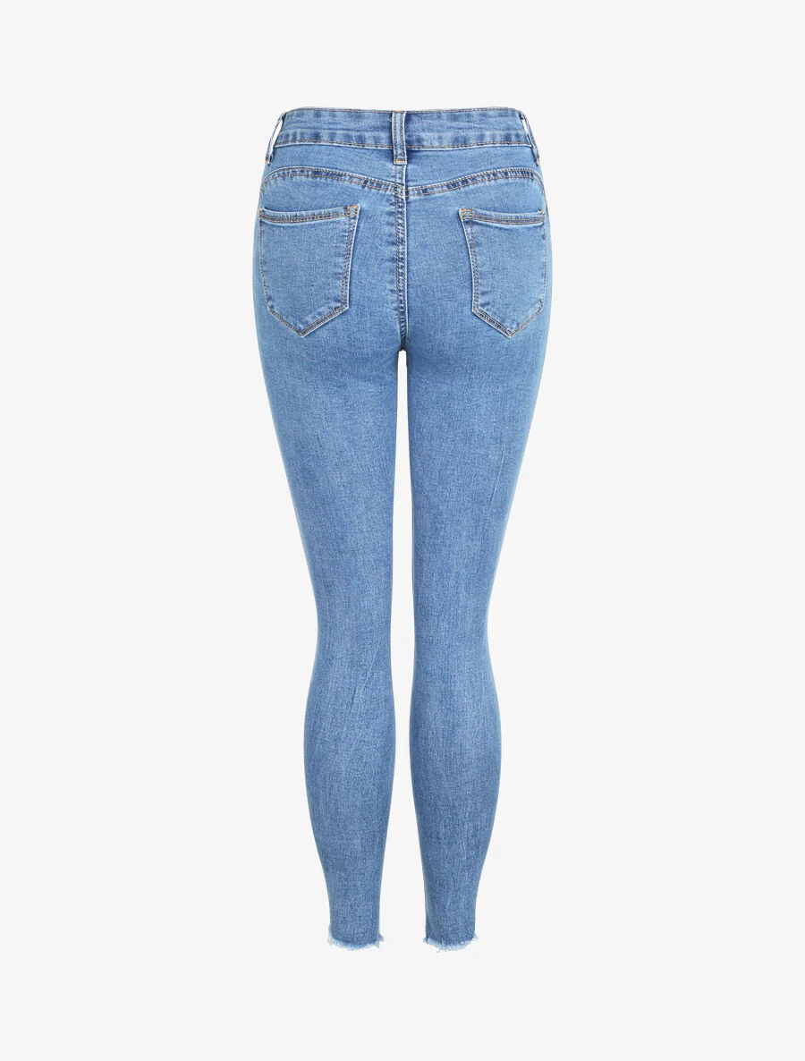 Jean push up met gescheurde randen - Lichtblauw - Image 2