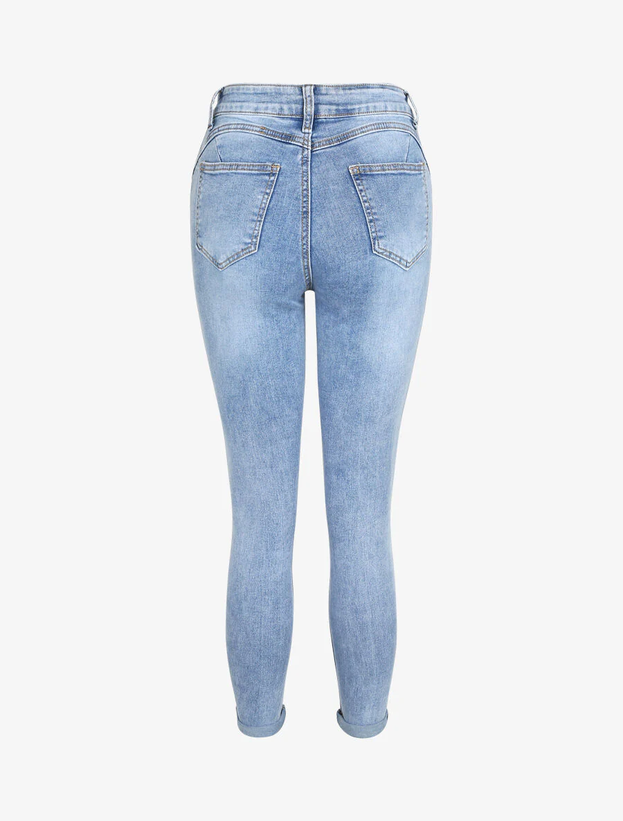 Jean oprolbare push-up - Blauw - Image 2