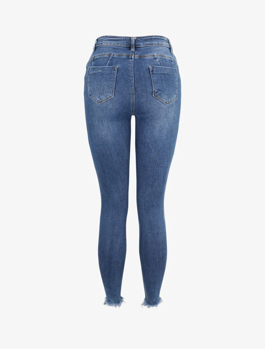 Jean push-up skinny gescheurd - Blauw - Image 4