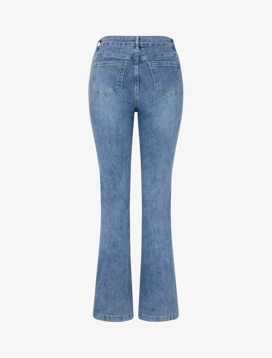 Jean rechte standaardmaat met knopen. - Blauw - Image 2