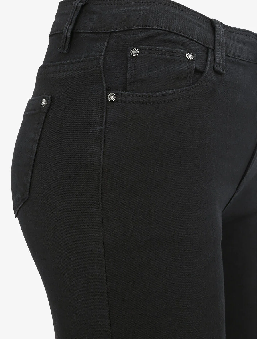 Jean skinny eenkleurig met hoge taille - Zwart - Image 3