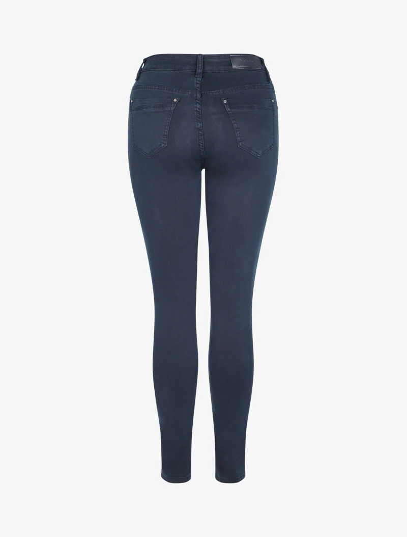 Hoge taille effen skinny jeans - Blauw - Image 2