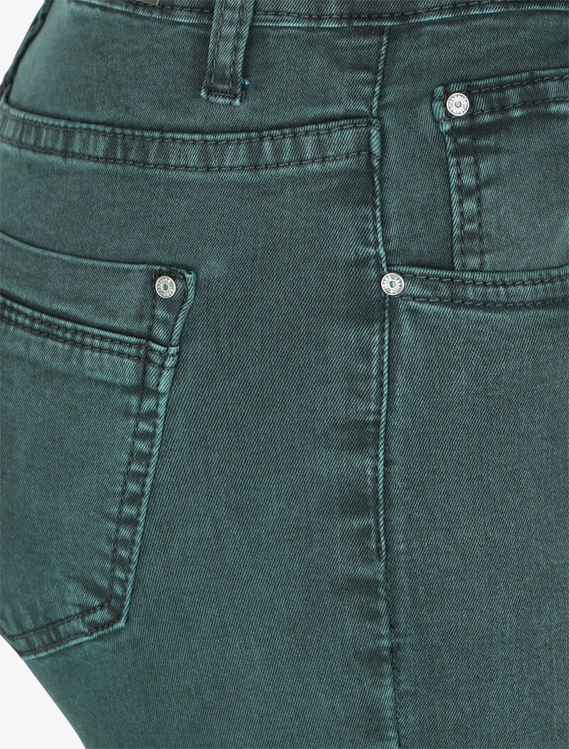 Hoge taille effen skinny jeans - Eendengroen - Image 3