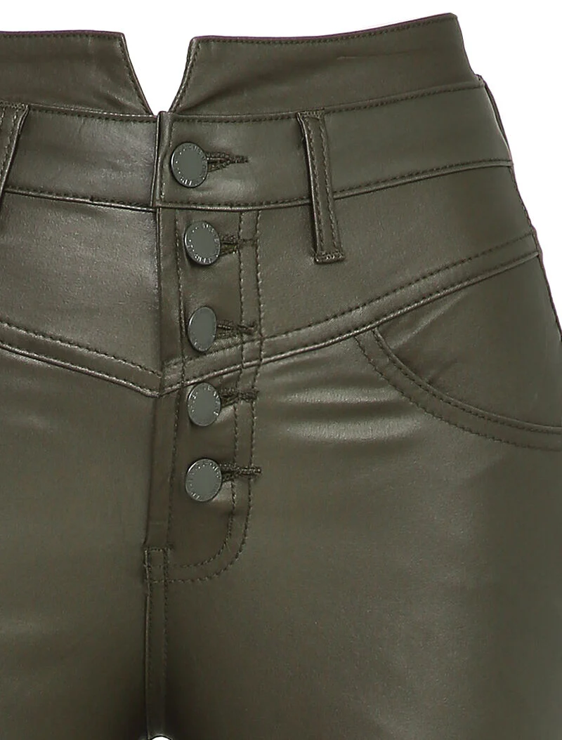 Skinny gecoate jeans - Kaki - Image 3
