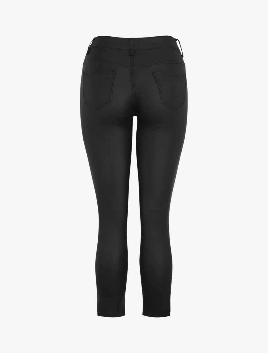 Skinny gecoate high-waist jeans - Zwart - Image 2