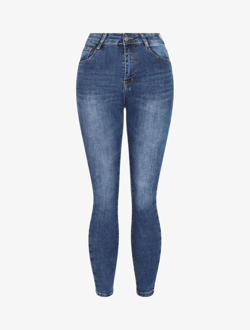 Skinny jeans vervaagd en stretch - Blauw