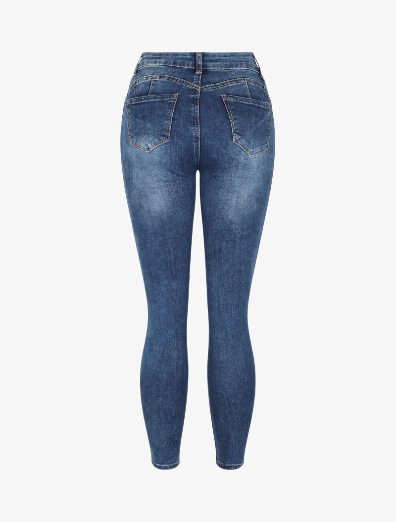 Skinny jeans vervaagd en stretch - Blauw - Image 2