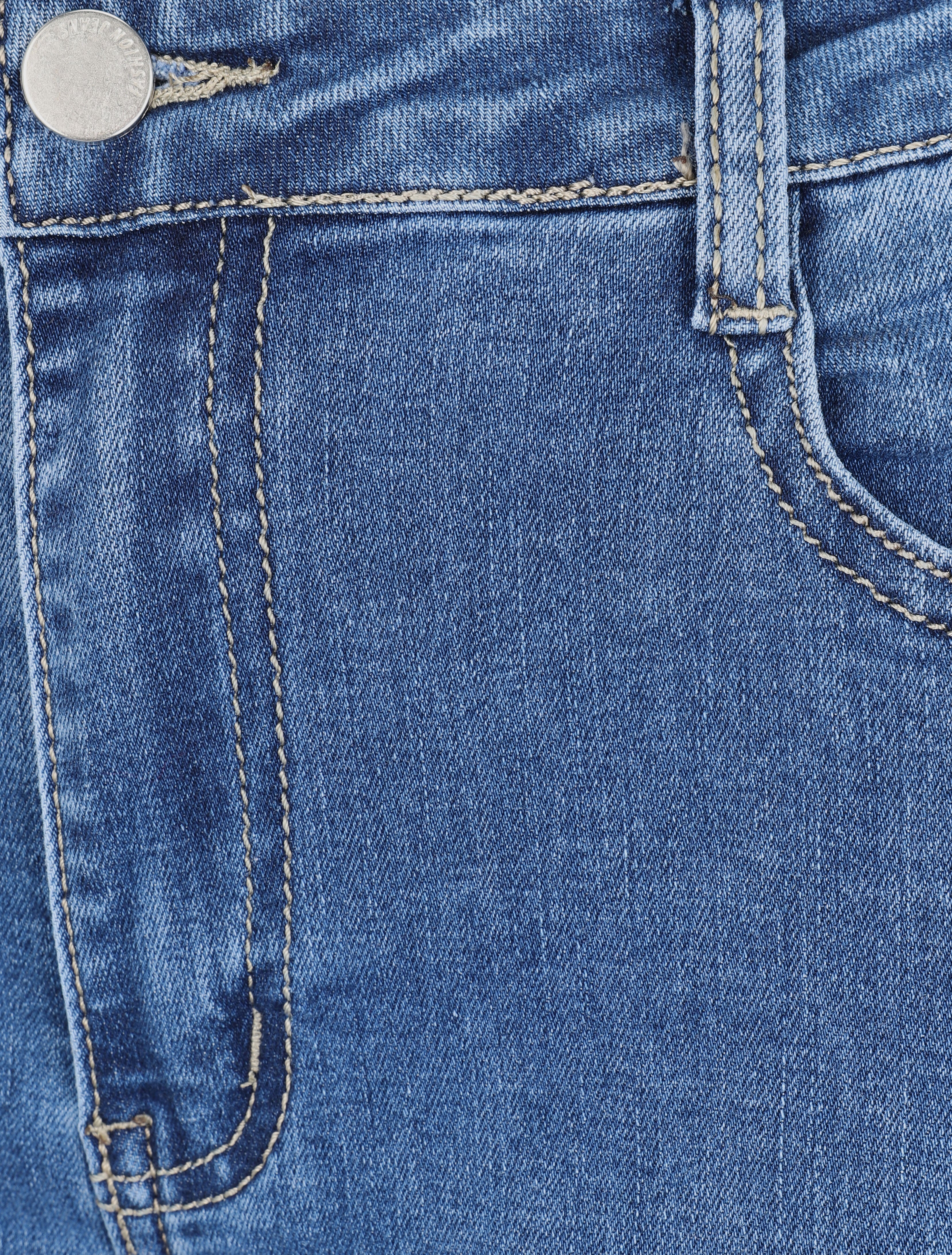 Hoge taille skinny jeans licht gewassen - Blauw - Image 3