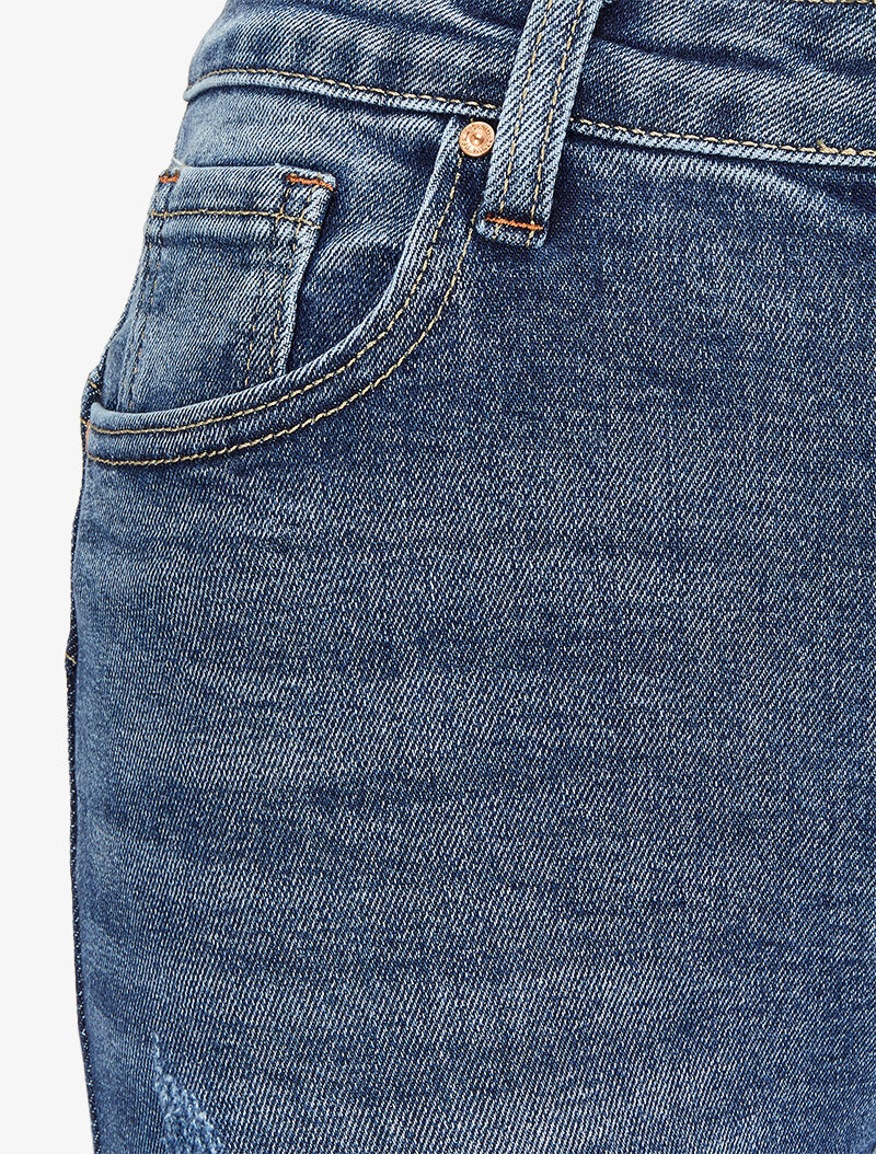 Jean skinny hoge taille met krassen - Blauw denim - Image 3